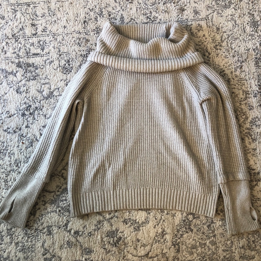 Cowl Neck Sweater in grey, size medium.